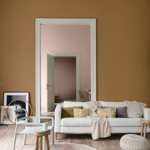 couleur de peinture tendance 2019 dulux brun miel épicé salon scandinave