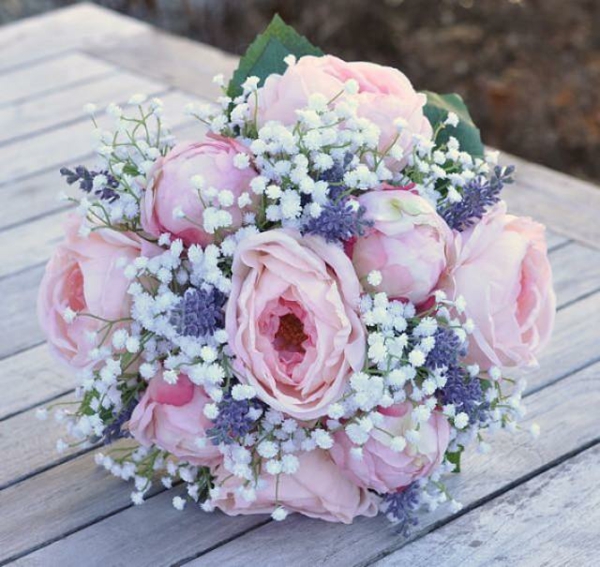 diy bouquet de mariée artificiel roses