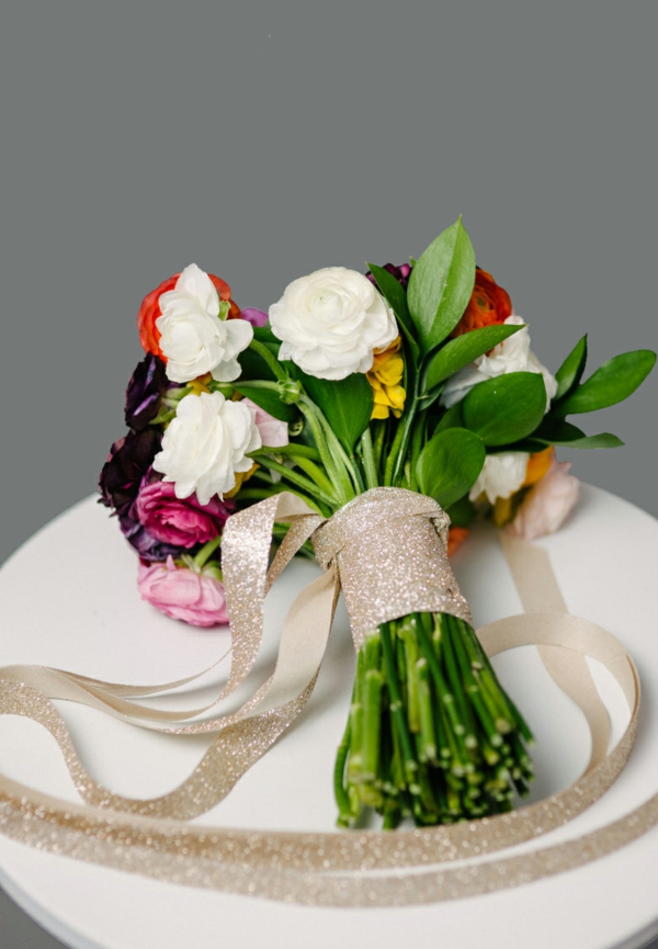 diy bouquet de mariée artificiel ruban décoratif
