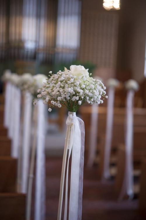 décoration mariage bouquets de fleurs blanches