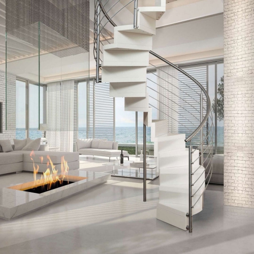 escalier hélicoïdal logement moderne