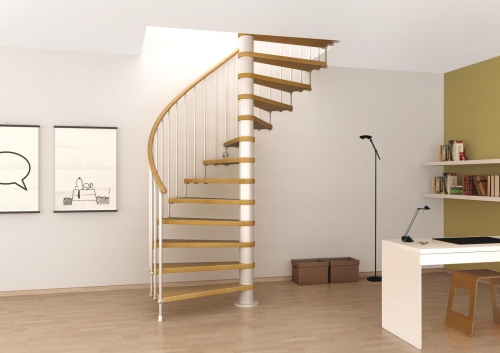 escalier hélicoïdal main-courante en bois