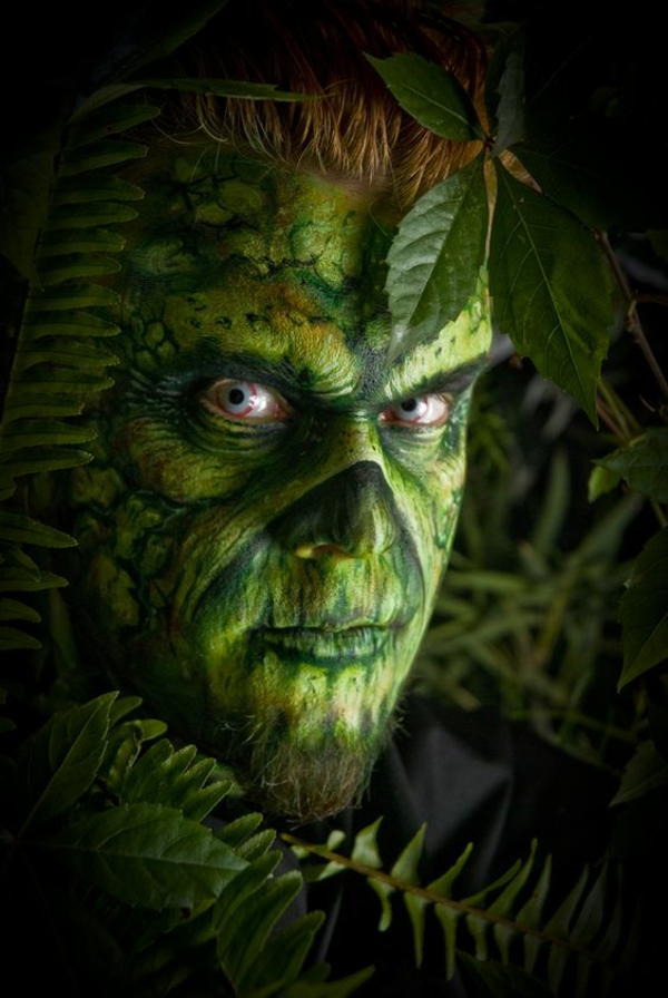 idée de maquillage pour halloween créature de jungle