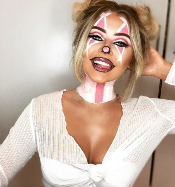 maquillage facile pour halloween clown femme
