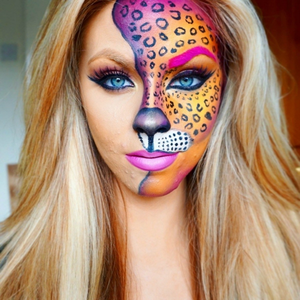 maquillage facile pour halloween femme léopard
