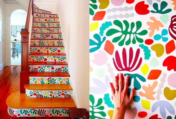 tendance déco montée d'escalier papier peint