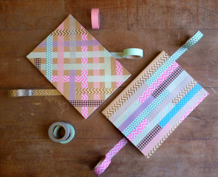 washi tape couvertures personnalisées de cahiers diy