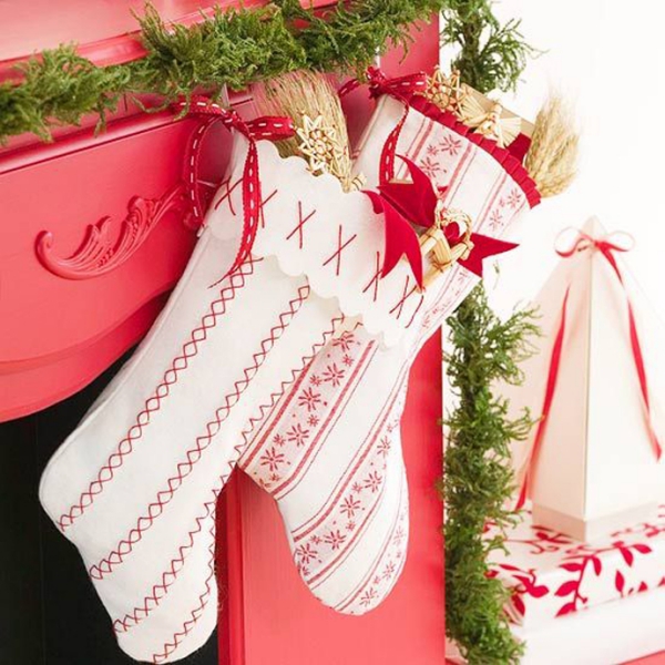 déco Noël à fabriquer en tissu une cheminée décorée