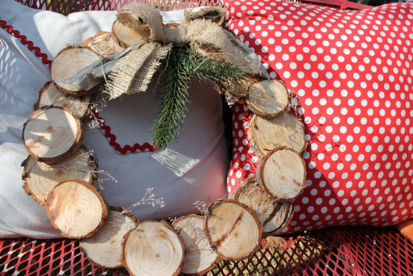 déco Noël à faire soi-même rondelles de bois