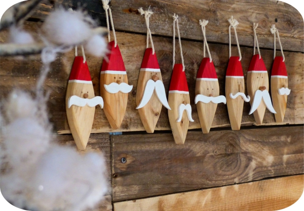 décoration Noël figures en bois
