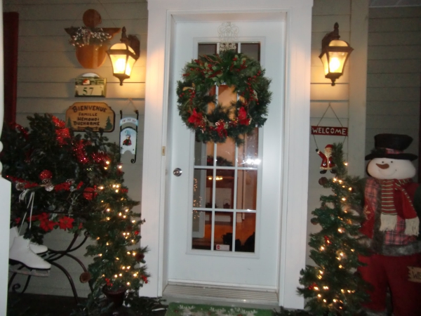 décoration Noël une porte accueillante