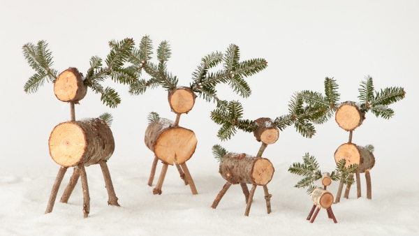 décoration Noël à fabriquer en bois cerfs et biches