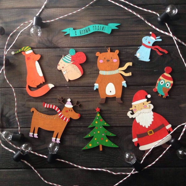 décoration Noël à fabriquer en bois figures symboliques