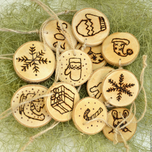 décoration Noël à fabriquer en bois rondelles en bois
