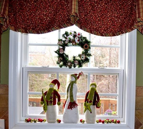 décoration de Noël fenêtre couronne de Noël