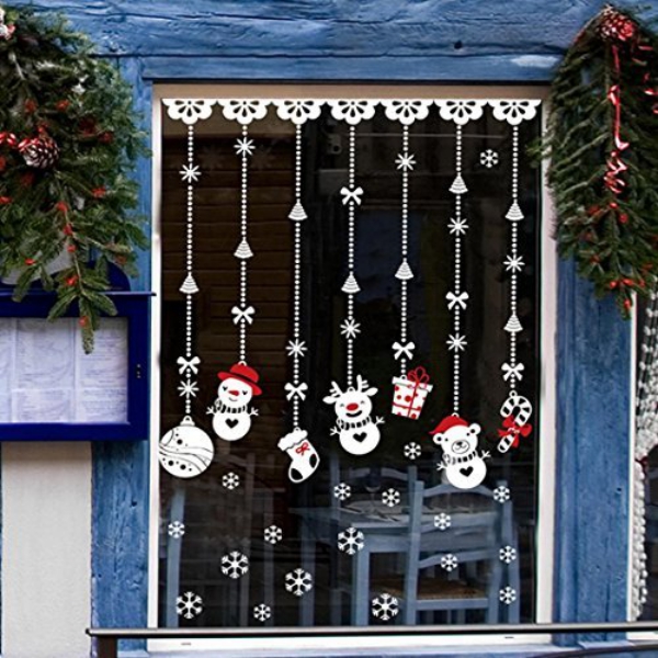 décoration de Noël fenêtre pendentifs blancs