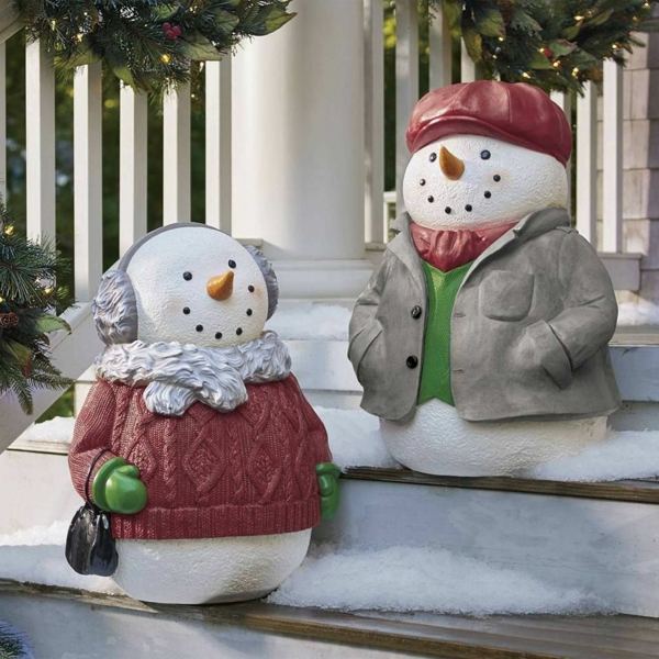 décoration de noël extérieur figurine bonhomme de neige