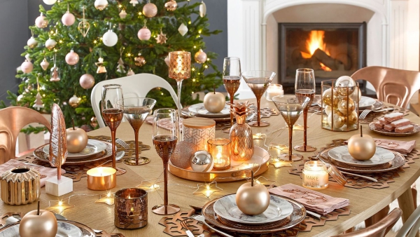 décoration de table Noël style de luxe