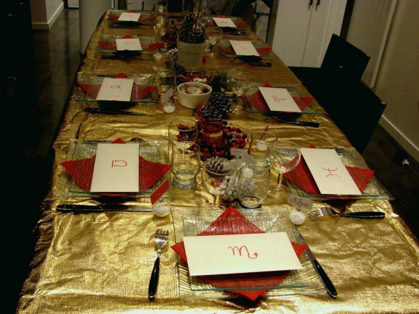 décoration de table Noël une longue table