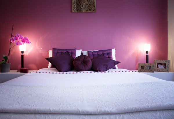 idée déco chambre adulte romantique couleur violet