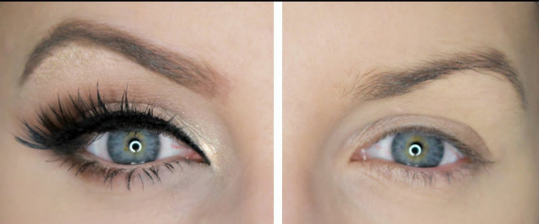 maquillage yeux de biche avant et après le maquillage