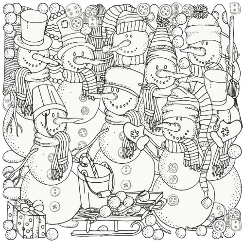 coloriage mandala Noël collaborateurs de Père Noël