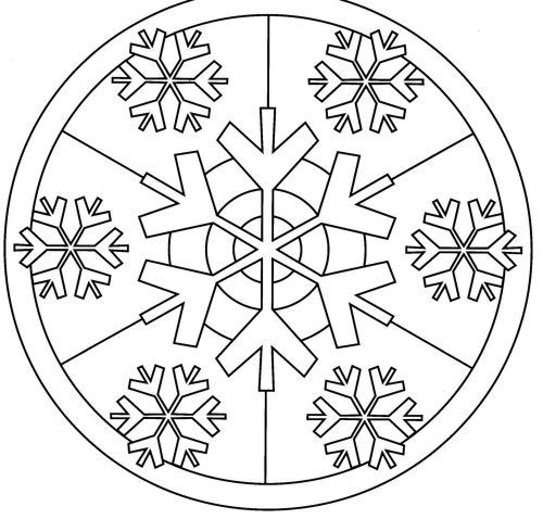 coloriage mandala Noël flocon de neige
