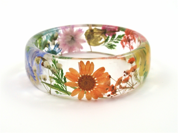 diy bijoux en résine bracelet fleurs