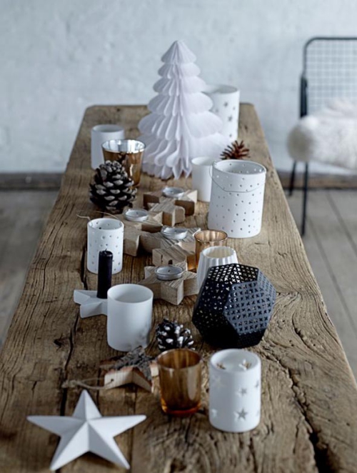 déco Noël scandinave arrangement de la table