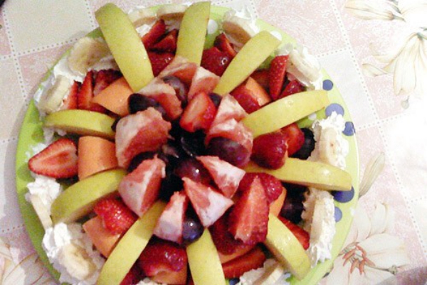 salade de fruits Noël ananas et raisin