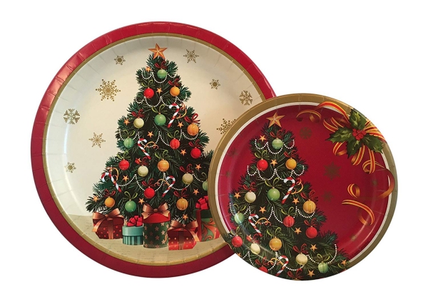 vaisselle jetable Noël assiettes de différentes tailles
