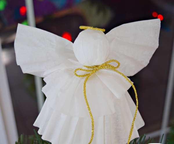 ange de Noël à fabriquer papier froissé