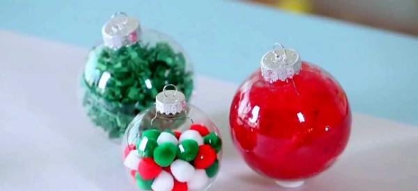 boule de Noël à fabriquer pleines de bonbons