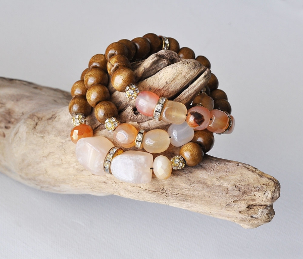 bracelet en bois bracelets combinés