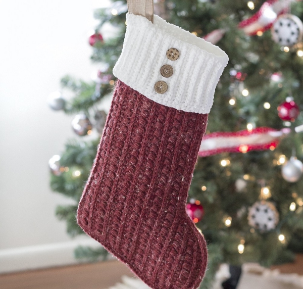 chaussette de Noël à fabriquer faite au crochet