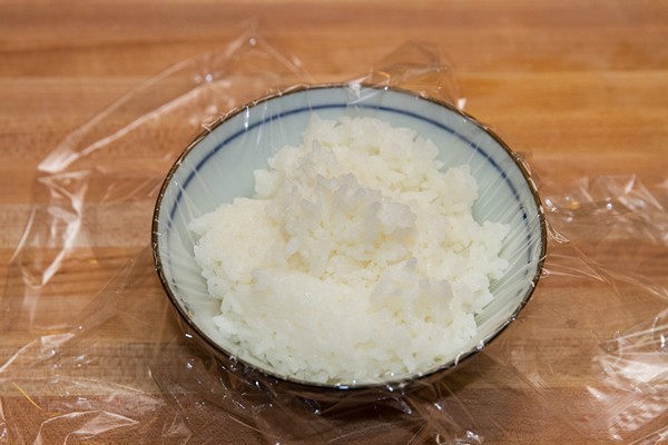 conservation riz cuit bol emballé