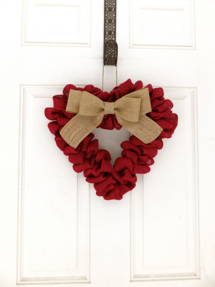 diy belle déco saint valentin 2019 pour la porte