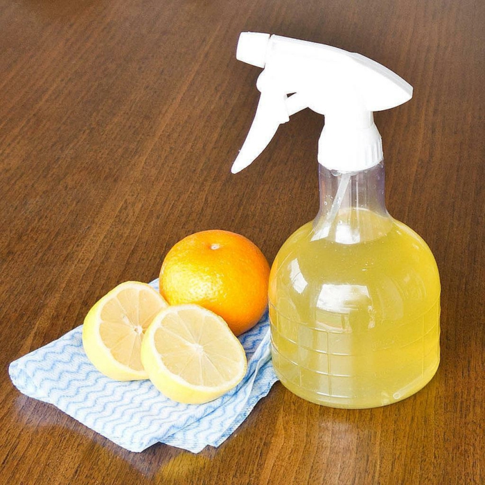 diy nettoyant avec des épluchures d'oranges et citrons