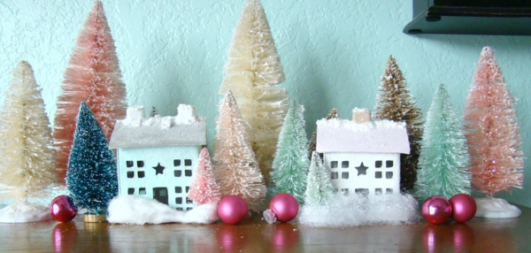 fabriquer un village de Noël deux maisons