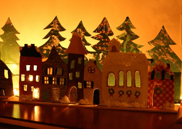 fabriquer un village de Noël village illuminé