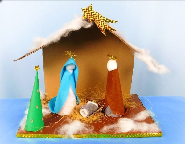 Chauve lumière du soleil Algèbre creation creche de noel en carton Hubert Hudson Mécaniquement 