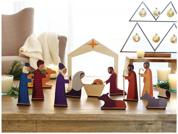 fabriquer une crèche de Noël un décor pour la table