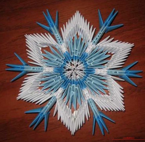 origami Noël flocon en modulation