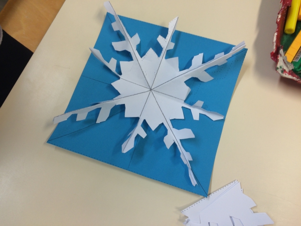 origami Noël flocon en trois dimensions