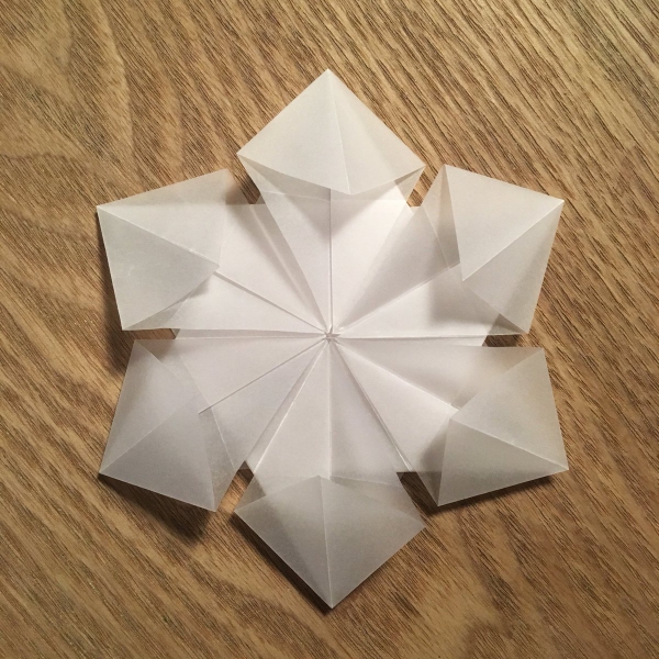 origami Noël flocon origami hexagonal