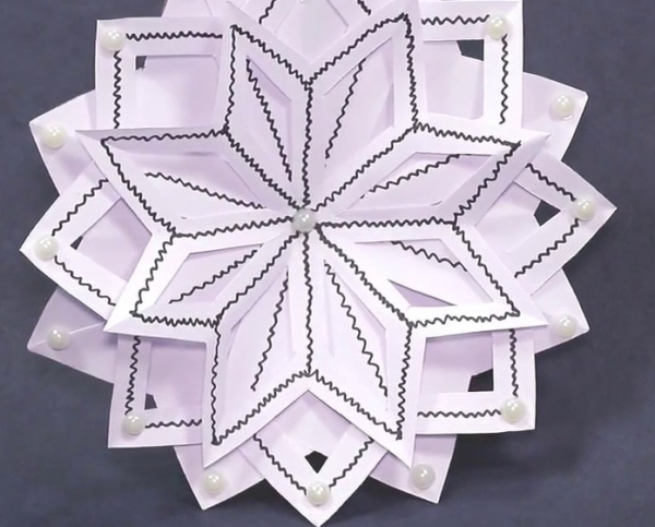 origami Noël flocon à trois couches