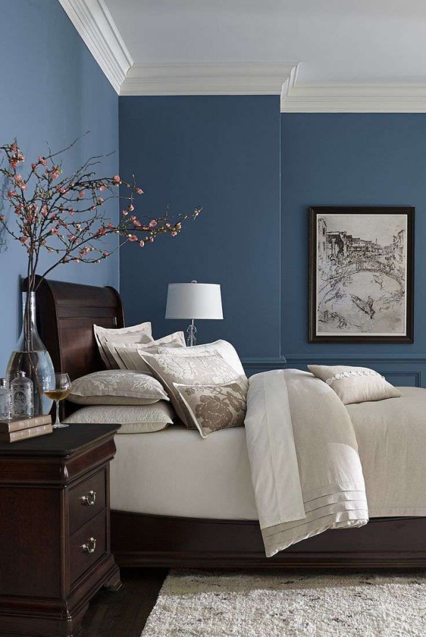 peinture bleu paon chambre à coucher