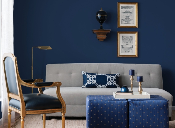 peinture bleu paon salle de séjour