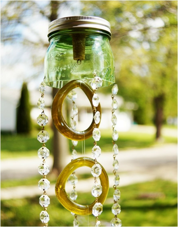diy carillon éolien bocaux mason jar perles en verre