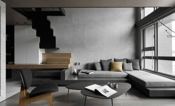 déco salon gris mobilier design épuré style scandinave